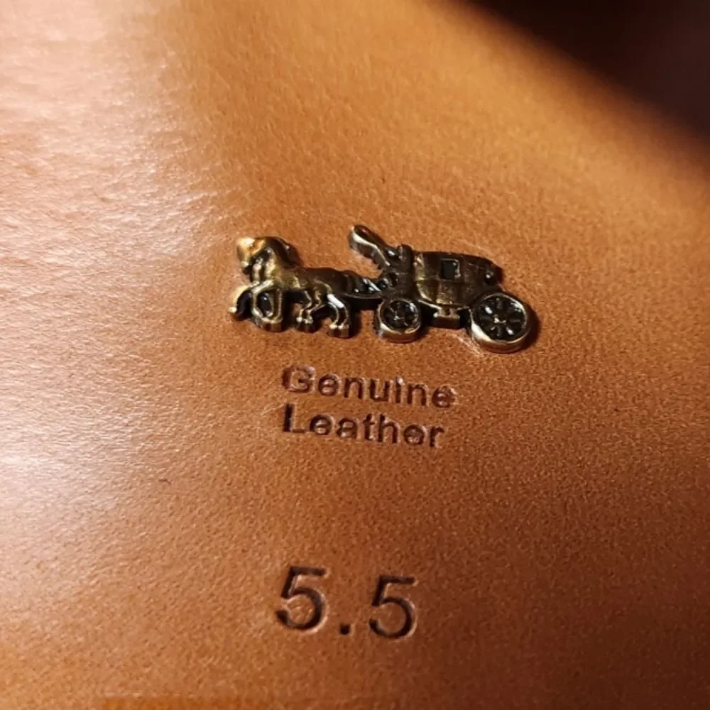 Coach Boots Saddle Leather Heel Gold Buckle‎ Brown Equestrian Boho Indie Lux 5.5